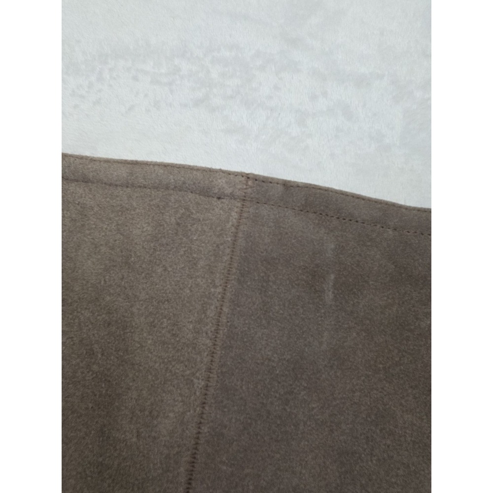 Pottery Barn Pieced‎ Suede Leather Pillow Cover ~ 20" X 20" ~ Brown Tan Mocha - Picture 3 of 8